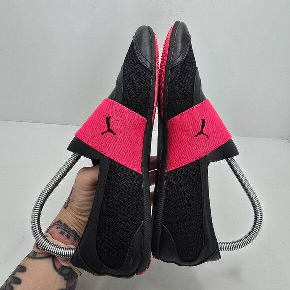 vintage Puma | black leather sporty balletcore sneakerina flats | WMS 7 - Picture 6 of 8